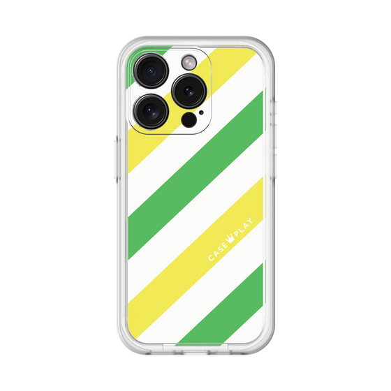 スリムプロテクションプレミアムケース［ Big Stripe - Green × Yellow ］