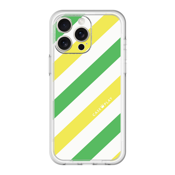 スリムプロテクションプレミアムケース［ Big Stripe - Green × Yellow ］