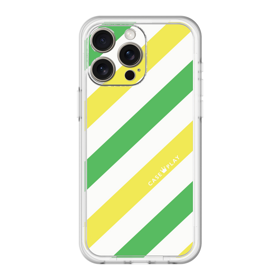 スリムプロテクションプレミアムケース［ Big Stripe - Green × Yellow ］