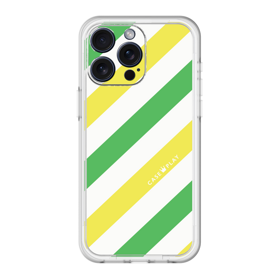 スリムプロテクションプレミアムケース［ Big Stripe - Green × Yellow ］