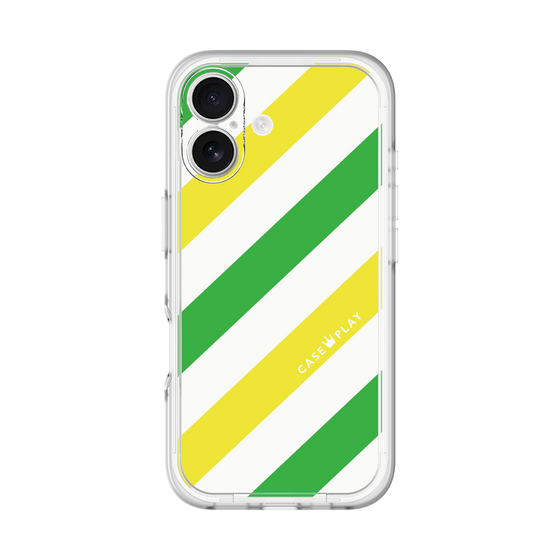 スリムプロテクションプレミアムケース［ Big Stripe - Green × Yellow ］