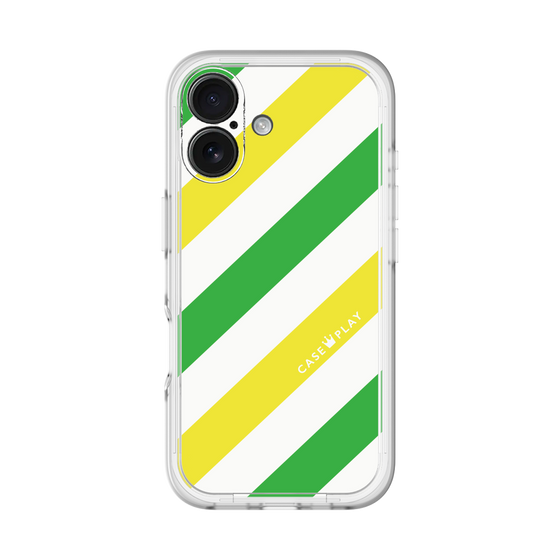 スリムプロテクションプレミアムケース［ Big Stripe - Green × Yellow ］