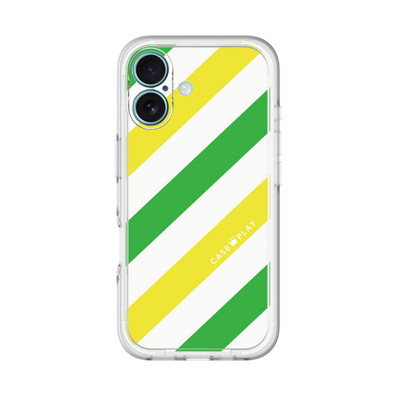 スリムプロテクションプレミアムケース［ Big Stripe - Green × Yellow ］