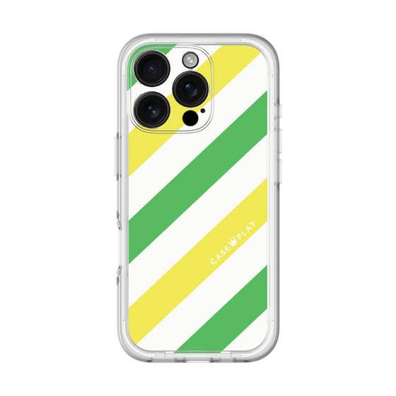 スリムプロテクションプレミアムケース［ Big Stripe - Green × Yellow ］