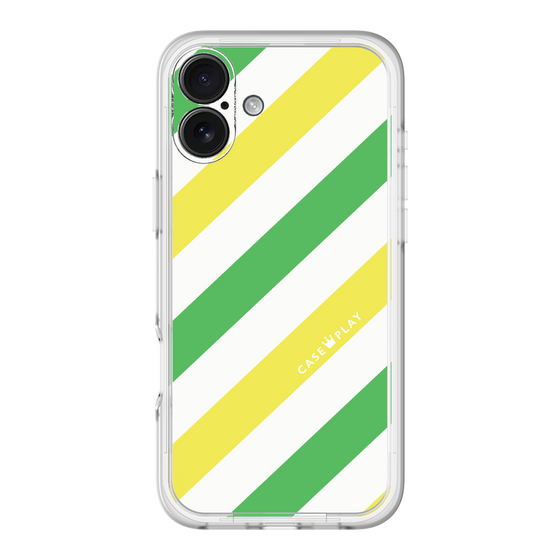 スリムプロテクションプレミアムケース［ Big Stripe - Green × Yellow ］