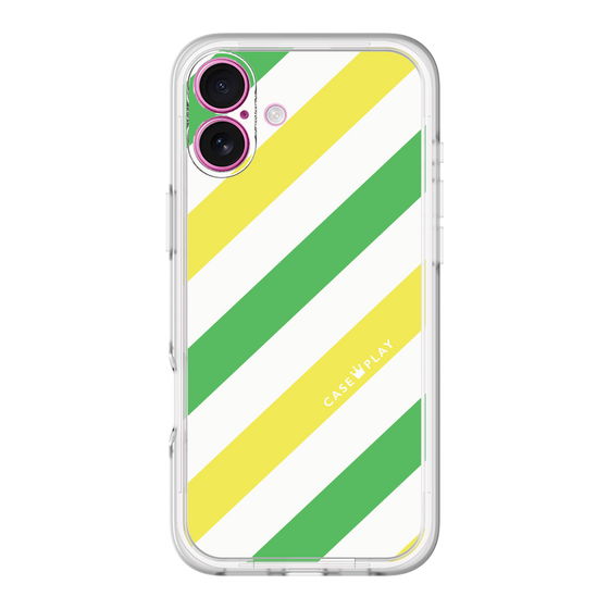 スリムプロテクションプレミアムケース［ Big Stripe - Green × Yellow ］