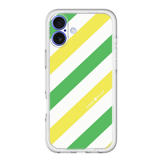 スリムプロテクションプレミアムケース［ Big Stripe - Green × Yellow ］