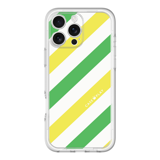 スリムプロテクションプレミアムケース［ Big Stripe - Green × Yellow ］