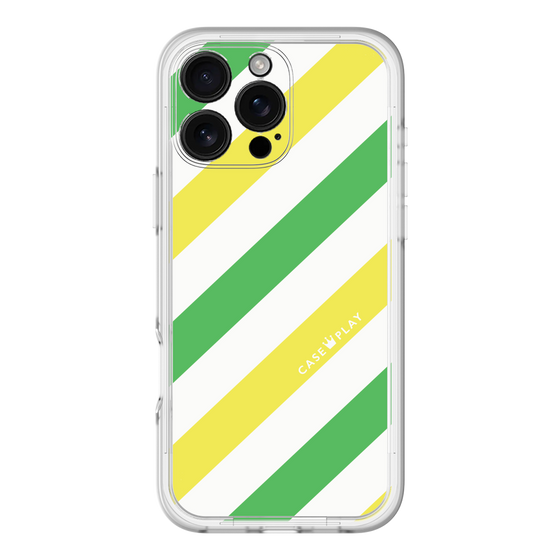 スリムプロテクションプレミアムケース［ Big Stripe - Green × Yellow ］