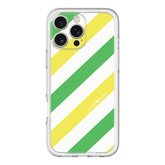 スリムプロテクションプレミアムケース［ Big Stripe - Green × Yellow ］