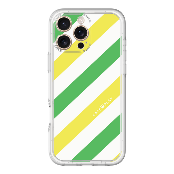 スリムプロテクションプレミアムケース［ Big Stripe - Green × Yellow ］