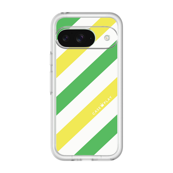 スリムプロテクションプレミアムケース［ Big Stripe - Green × Yellow ］