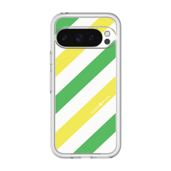 スリムプロテクションプレミアムケース［ Big Stripe - Green × Yellow ］