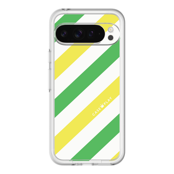 スリムプロテクションプレミアムケース［ Big Stripe - Green × Yellow ］