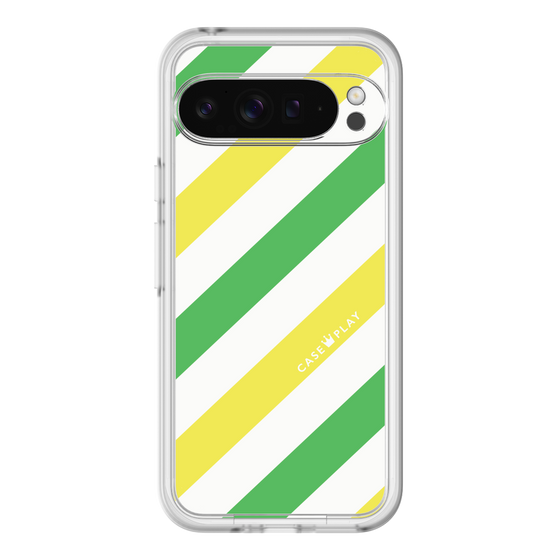 スリムプロテクションプレミアムケース［ Big Stripe - Green × Yellow ］