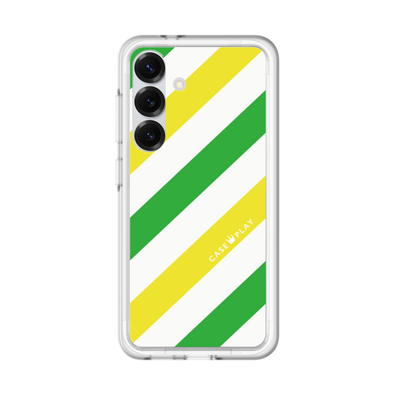 スリムプロテクションプレミアムケース［ Big Stripe - Green × Yellow ］