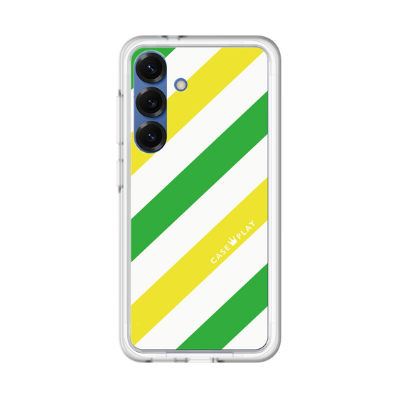スリムプロテクションプレミアムケース［ Big Stripe - Green × Yellow ］