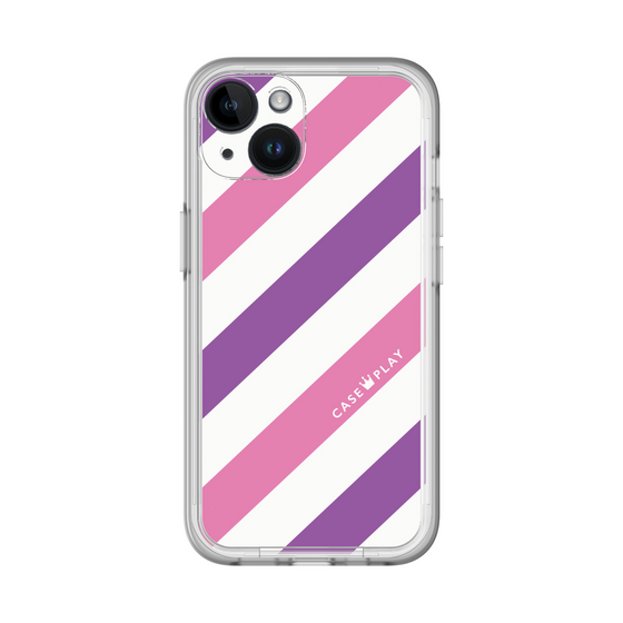 スリムプロテクションプレミアムケース［ Big Stripe - Purple × Pink ］