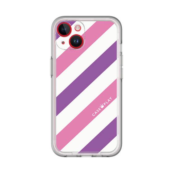 スリムプロテクションプレミアムケース［ Big Stripe - Purple × Pink ］