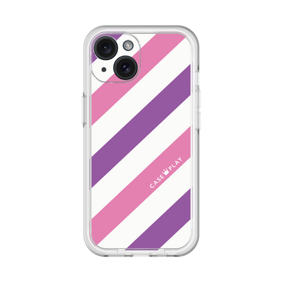 スリムプロテクションプレミアムケース［ Big Stripe - Purple × Pink ］