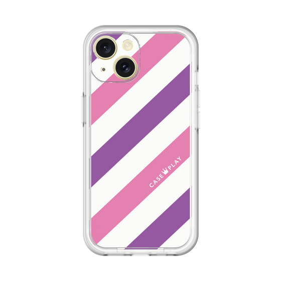 スリムプロテクションプレミアムケース［ Big Stripe - Purple × Pink ］