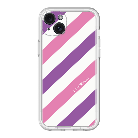 スリムプロテクションプレミアムケース［ Big Stripe - Purple × Pink ］
