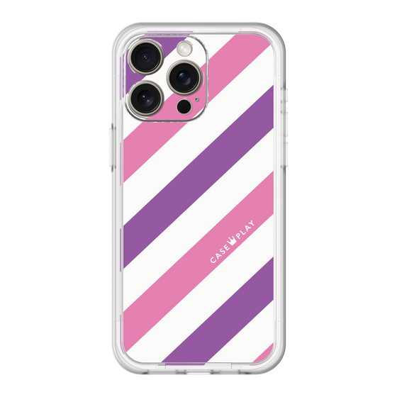 スリムプロテクションプレミアムケース［ Big Stripe - Purple × Pink ］