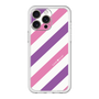 スリムプロテクションプレミアムケース［ Big Stripe - Purple × Pink ］