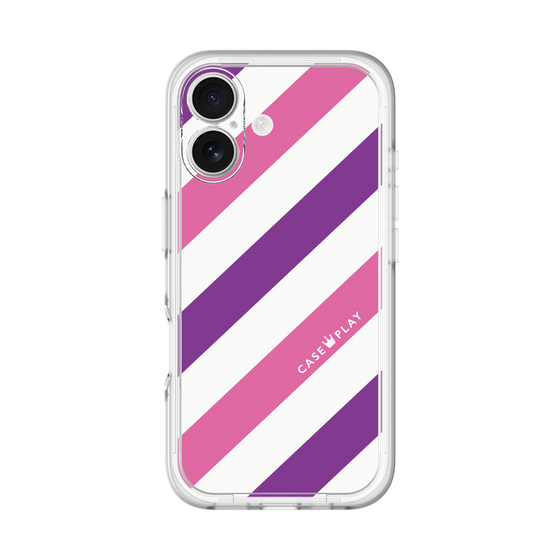 スリムプロテクションプレミアムケース［ Big Stripe - Purple × Pink ］