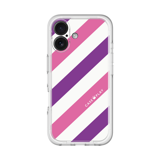 スリムプロテクションプレミアムケース［ Big Stripe - Purple × Pink ］