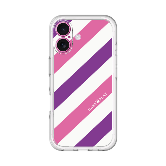 スリムプロテクションプレミアムケース［ Big Stripe - Purple × Pink ］