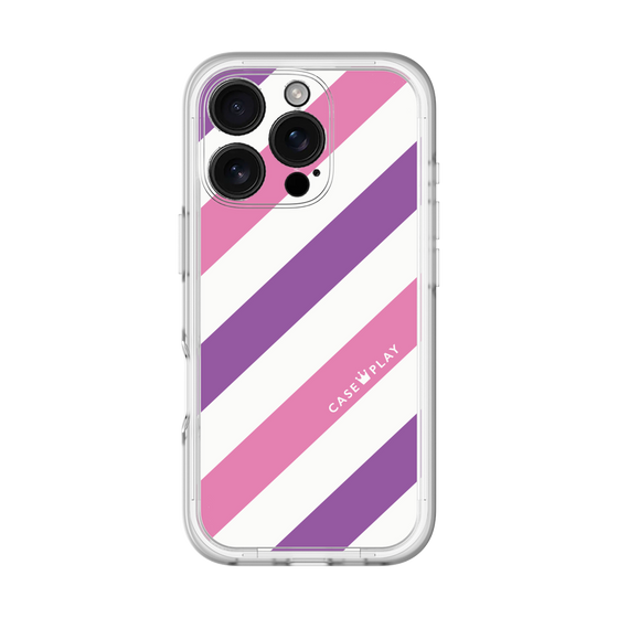 スリムプロテクションプレミアムケース［ Big Stripe - Purple × Pink ］