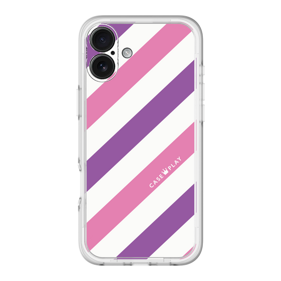 スリムプロテクションプレミアムケース［ Big Stripe - Purple × Pink ］