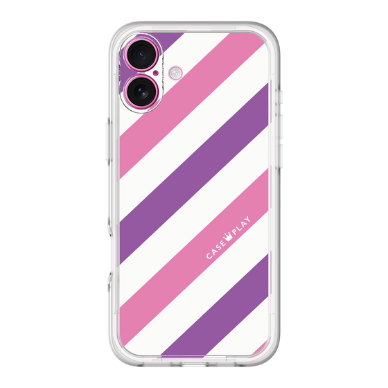 スリムプロテクションプレミアムケース［ Big Stripe - Purple × Pink ］