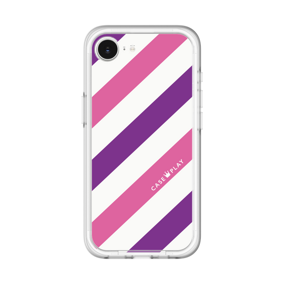 スリムプロテクションプレミアムケース［ Big Stripe - Purple × Pink ］