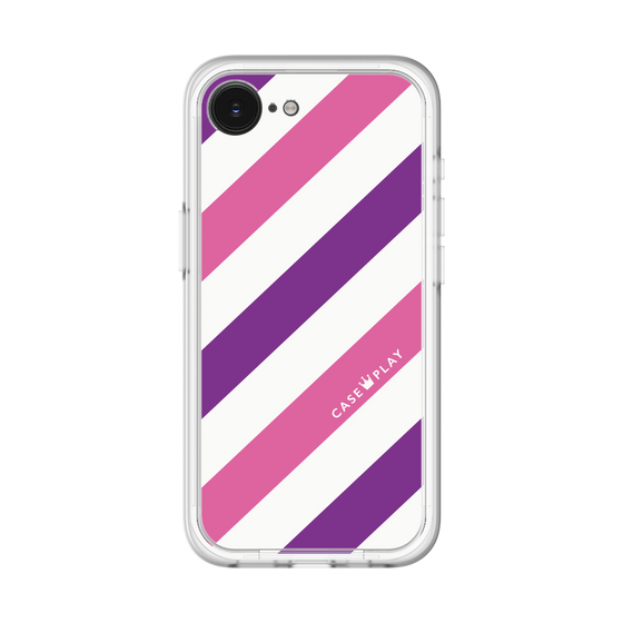 スリムプロテクションプレミアムケース［ Big Stripe - Purple × Pink ］