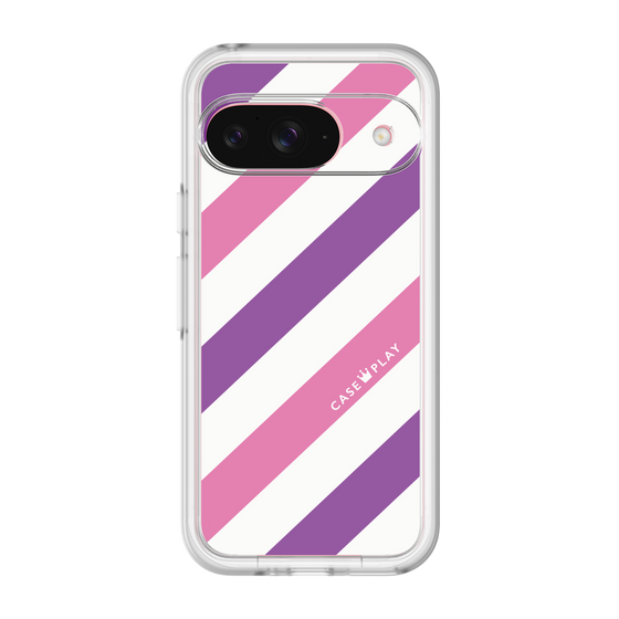 スリムプロテクションプレミアムケース［ Big Stripe - Purple × Pink ］