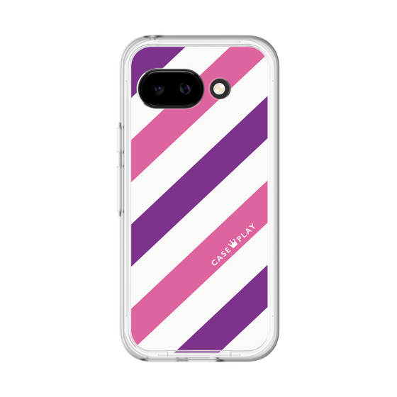 スリムプロテクションプレミアムケース［ Big Stripe - Purple × Pink ］