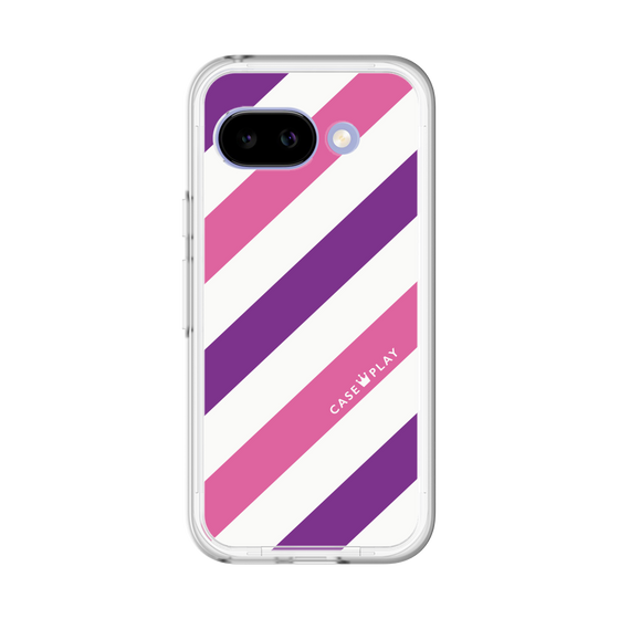 スリムプロテクションプレミアムケース［ Big Stripe - Purple × Pink ］