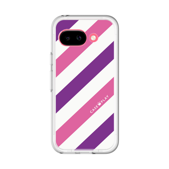 スリムプロテクションプレミアムケース［ Big Stripe - Purple × Pink ］