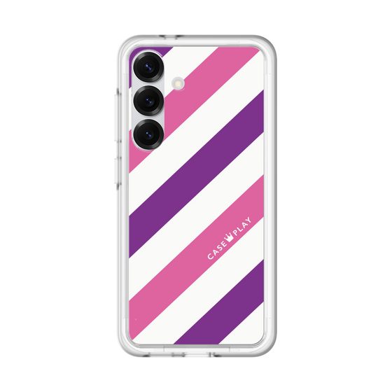 スリムプロテクションプレミアムケース［ Big Stripe - Purple × Pink ］