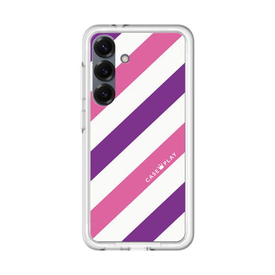 スリムプロテクションプレミアムケース［ Big Stripe - Purple × Pink ］
