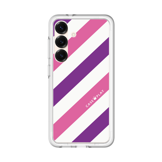 スリムプロテクションプレミアムケース［ Big Stripe - Purple × Pink ］