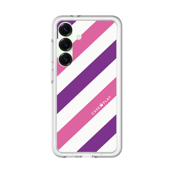 スリムプロテクションプレミアムケース［ Big Stripe - Purple × Pink ］