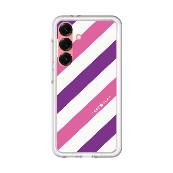スリムプロテクションプレミアムケース［ Big Stripe - Purple × Pink ］