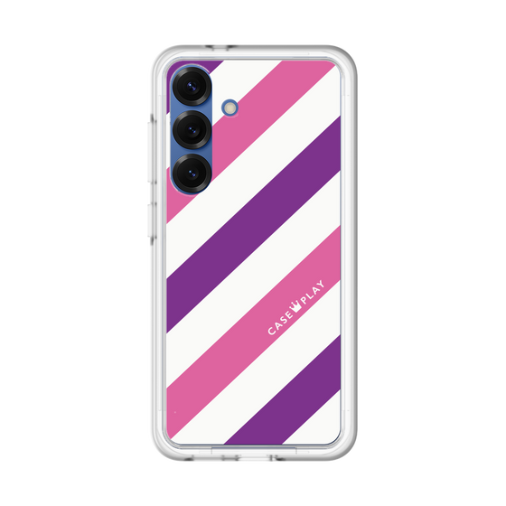 スリムプロテクションプレミアムケース［ Big Stripe - Purple × Pink ］