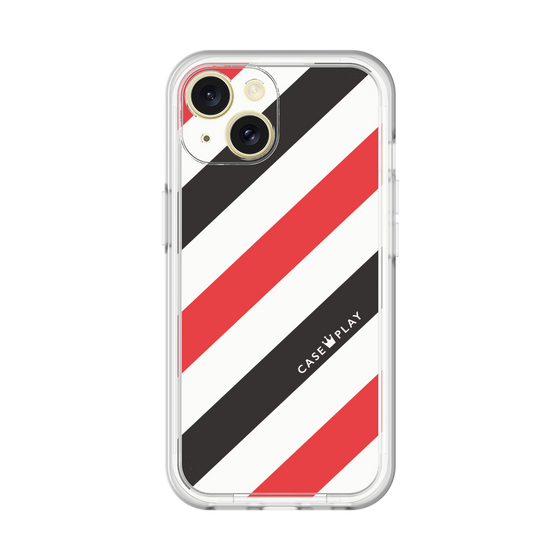 スリムプロテクションプレミアムケース［ Big Stripe - Red × Black ］