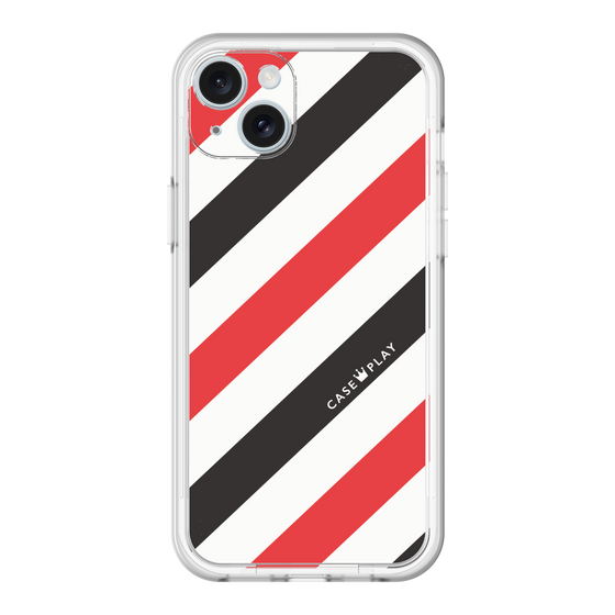 スリムプロテクションプレミアムケース［ Big Stripe - Red × Black ］