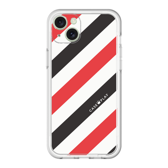 スリムプロテクションプレミアムケース［ Big Stripe - Red × Black ］