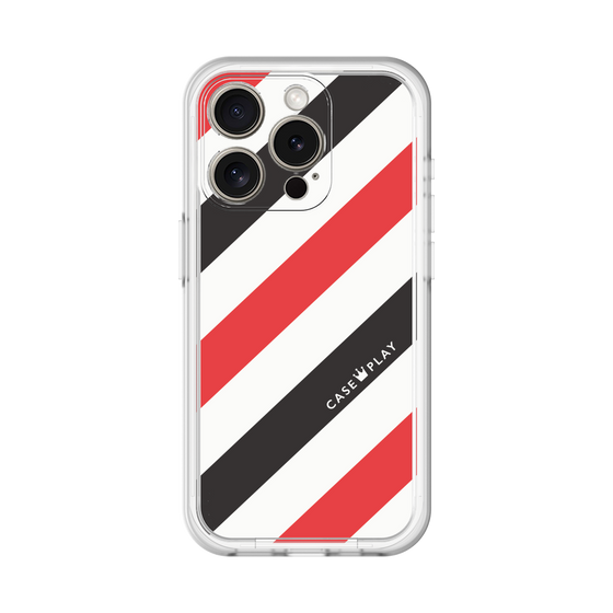 スリムプロテクションプレミアムケース［ Big Stripe - Red × Black ］